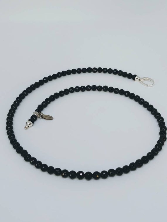 Spiritual bead black onyx necklace Valentines for him Astros | Et