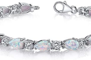 Amazon.com: Peora Created Opal Bracelet Sterling Silver Tear Drop .