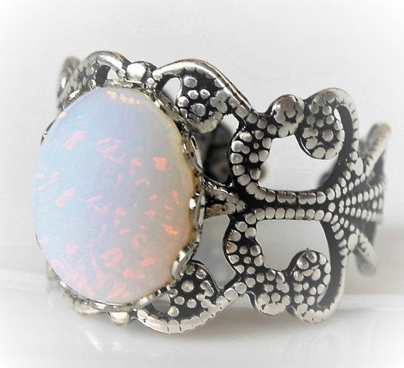 Opal Ring Opal Jewelry Birthstone Rings Pinfire Opal Ring | Et