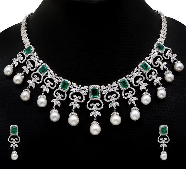 pearl diamond necklace indian pearl diamond necklace | Pearl and .