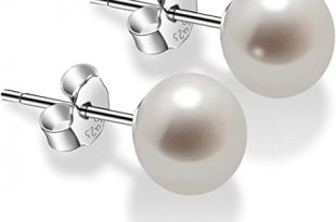 Amazon.com: Pearl Earrings for Women 7-8mm Freshwater Cultured .