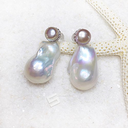 Amazon.com: Large Baroque Pearl Earrings, Kasumi Like Cultured .