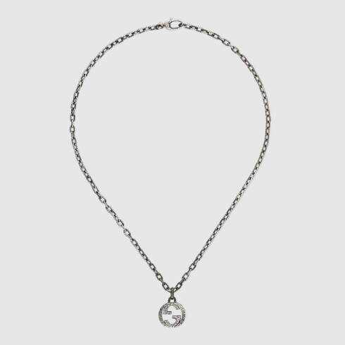 925 Sterling Silver Interlocking G Pendant Necklace With Textured .