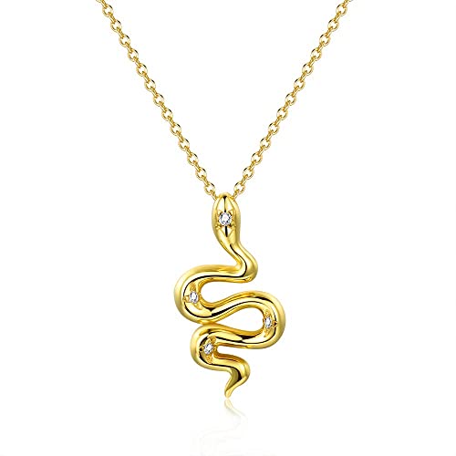Amazon.com: espere Gold Snake Pendant Necklace 16 Inch: Jewel