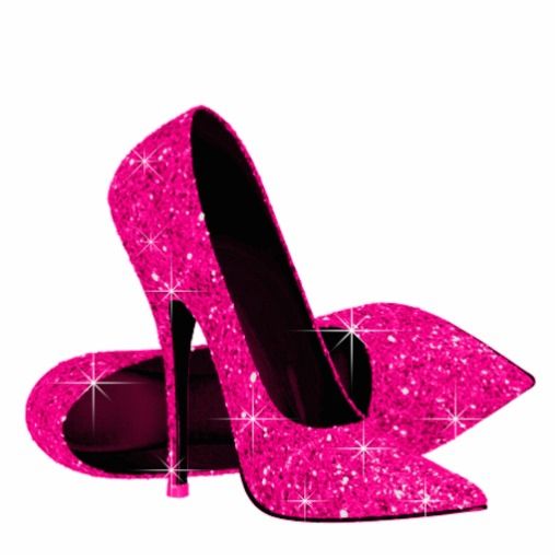 Elegant Hot Pink Glitter High Heel Shoes Cutout | Zazzle.com in .
