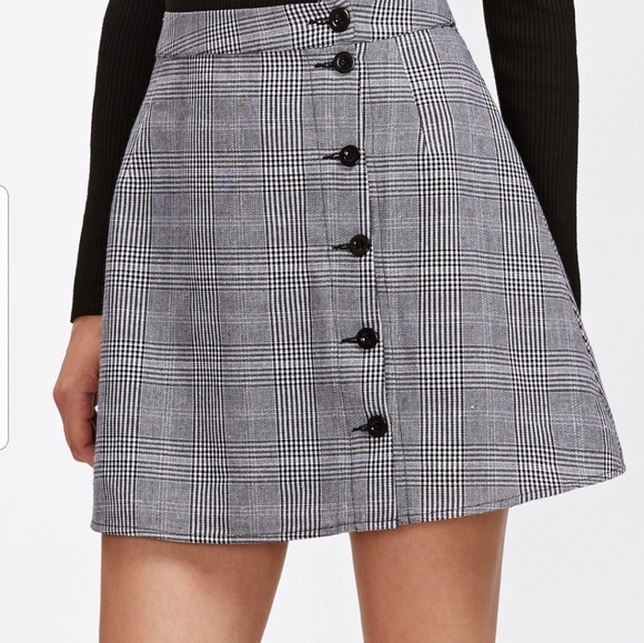 Francesca's Collections Skirts | Plaid Button Down Skirt | Poshma