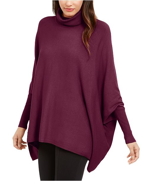 Alfani Turtleneck Poncho Sweater, Created for Macy's & Reviews .