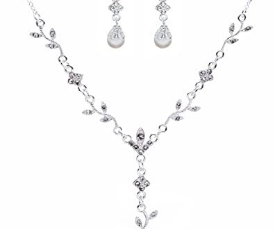 Amazon.com: ACCESSORIESFOREVER Bridal Wedding Prom Jewelry Set .