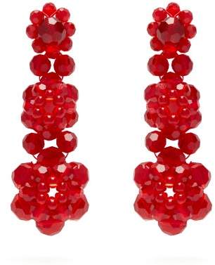 Simone Rocha Floral Drop Crystal Embellished Earrings - Womens .