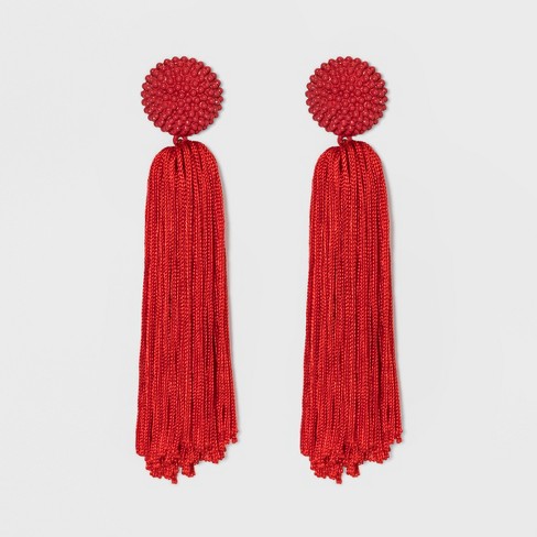 SUGARFIX By BaubleBar Beaded Studs Tassel Drop Earrings - Red : Targ