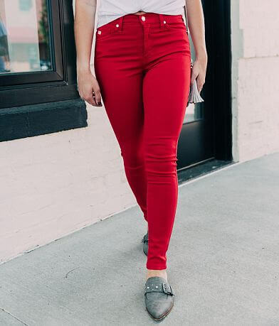 KanCan High Rise Ankle Skinny Stretch Jean - Women's Jeans in Red .