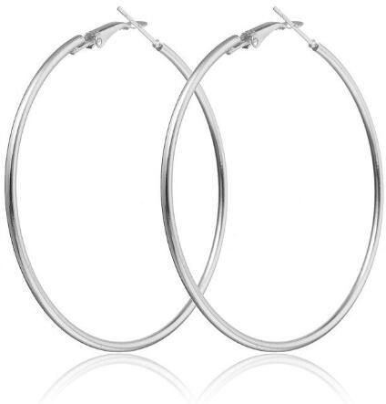 Women Hoop Fashion Women's Exaggerated Loop Round Ring Earrings .