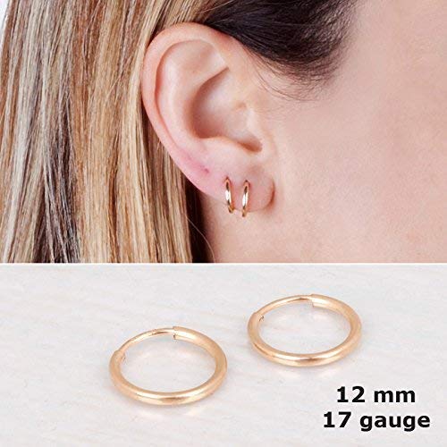 Amazon.com: Tiny Gold Filled Hoop Earrings - Designer Handmade .