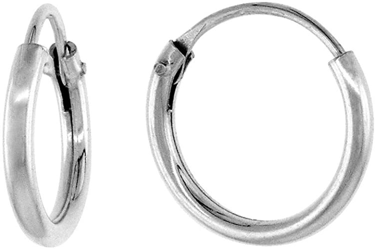 Amazon.com: Sterling Silver Small Endless Hoop Earrings for .