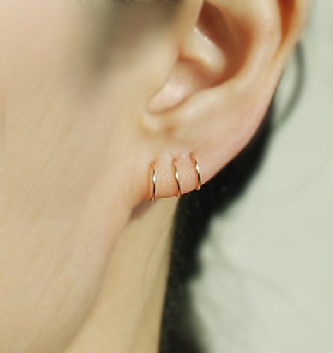 Amazon.com: Hoop Earring, 14k Rose Gold Filled Cartilage Hoop .