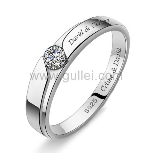 Gullei.com Engagement Ring for Men with Custom Names 4mm .