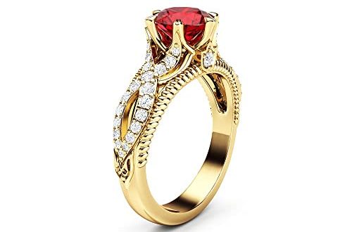 Amazon.com: Ruby Engagement Ring Vintage Engagement Ring 14K .