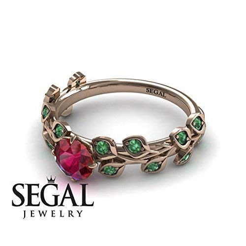Amazon.com: Branch Engagement Ring - Rose Gold Ruby Engagement .