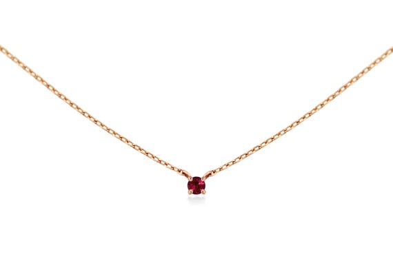 Ruby Neckalce Gold Simple Ruby Necklace 14k Solid Gold Ruby | Et