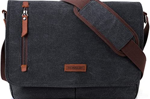 Amazon.com: Messenger Bag for Men and Women, Canvas Leather 14 .