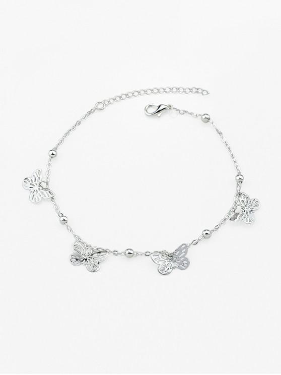 73% OFF] 2020 Hollow Butterfly Chain Charm Anklet In SILVER | ZAF