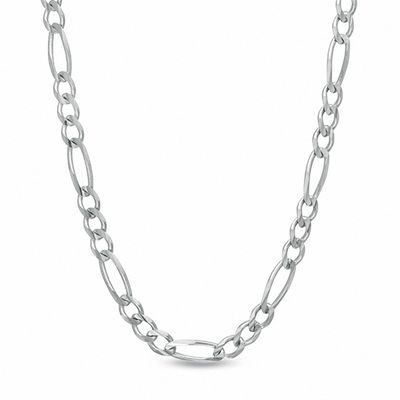 Men's 7.0mm Figaro Chain Necklace in Sterling Silver - 24 .