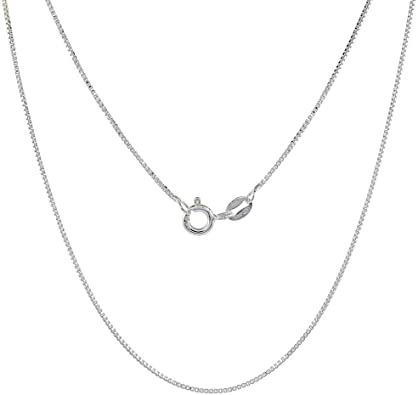 Amazon.com: Sterling Silver Box Chain Necklace 0.8mm Very Thin .