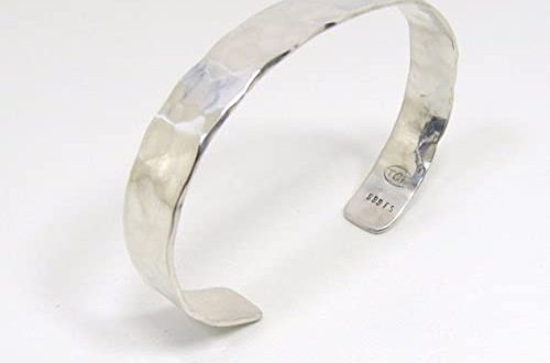 Amazon.com: Pure Silver Cuff Bracelet, Hammered Rustic Solid Pure .