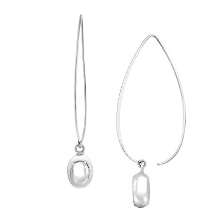Silpada 'Wire Drop' Earrings in Rhodium-Plated Sterling Silver .