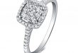 Round Cut White Sapphire 925 Sterling Silver Halo Engagement Rings .