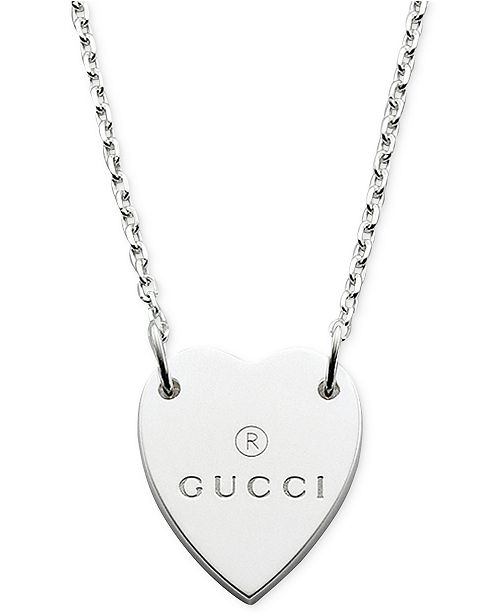 Gucci Women's Sterling Silver Heart Pendant Necklace & Reviews .