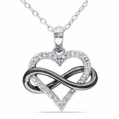 Diamond Necklace Heart Sterling Silver Necklaces Infinity Women .