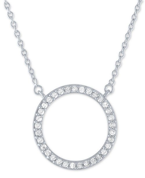 Macy's Diamond Circle Pendant Necklace (1/4 ct. t.w.) in Sterling .