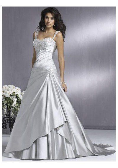 lace-wedding-dresses on | Wedding dresses satin, Silver wedding dre