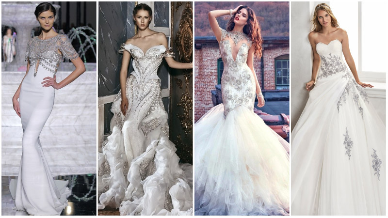 Stunning Silver Wedding Dresses That'll Make You Shine-TheTrendSpott