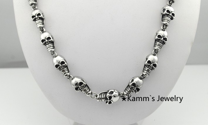 9mm Skull Necklace Chain Men jewelry Punk 316L Stainless Steel .