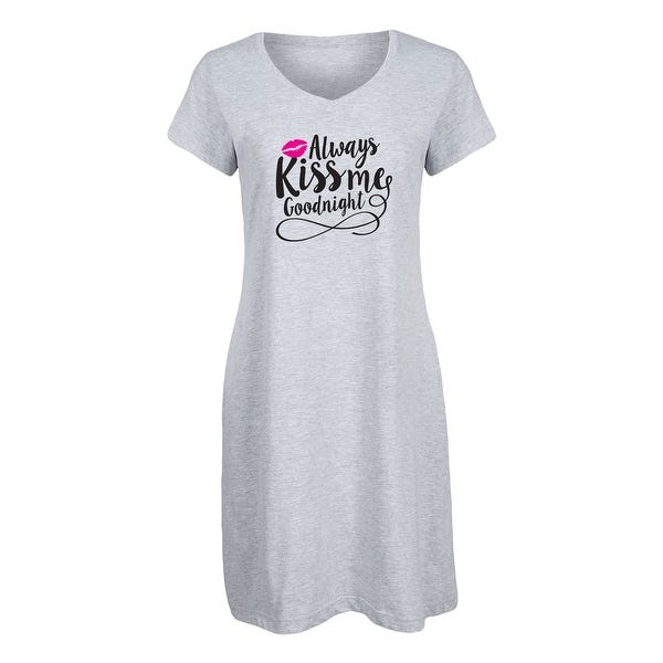 Shop Always Kiss Me Goodnight-Ladies Sleep Shirt Cotton Nightgown .