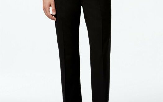 Calvin Klein Mens Black Slim Fit Solid Dress Pants Sz 32w X 32l .