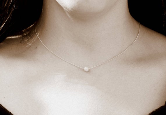 Small pendant necklace simple dot necklace gold | Et