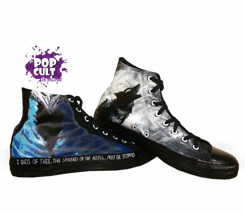 Artorias and Sif (dark souls) | Hand Painted Canvas Converse Shoes .