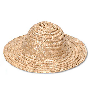 Straw Hat-Round Crown-Natural-9 in
