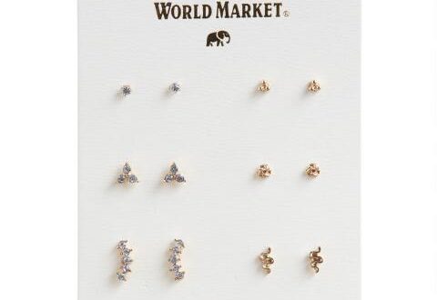 Gold And Glass Stud Earrings | World Mark