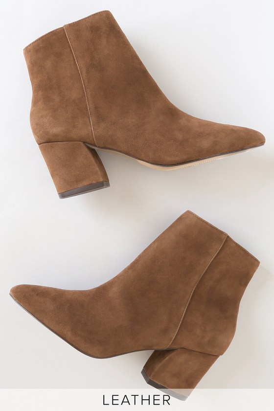 Steve Madden Missie - Brown Suede Leather Boots - Ankle Booti