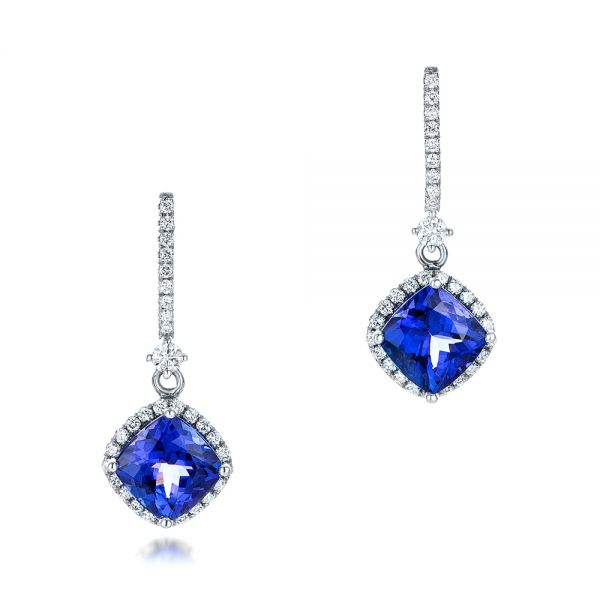 Custom Diamond And Tanzanite Earrings #102094 - Seattle Bellevue .