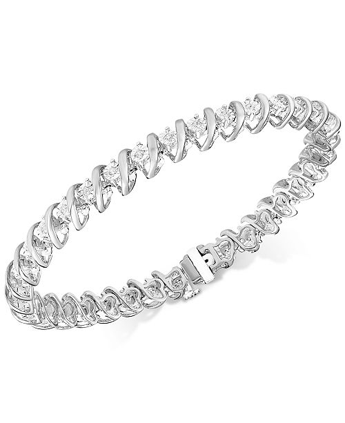Macy's Diamond Tennis Bracelet in Sterling Silver (1/2 ct. t.w. .