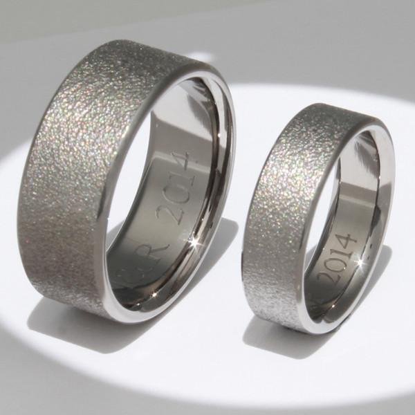 Frost Titanium Wedding Ring Set - stn12Frost – Titanium Rings Stud