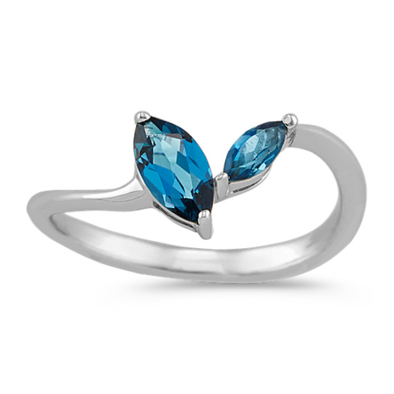 Marquise London Blue Topaz Ring in Sterling Silver | Shane C