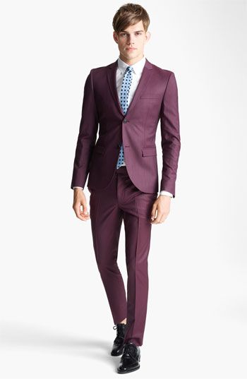 Topman Blazer, Shirt & Skinny Trousers | Purple suits, Well .