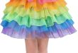 Rainbow Tutu Skirt for Women Unicorn Skirts Colorful Tulle Tiered .