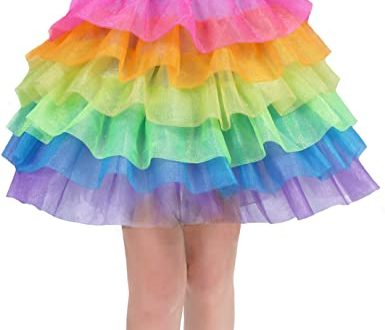 Rainbow Tutu Skirt for Women Unicorn Skirts Colorful Tulle Tiered .